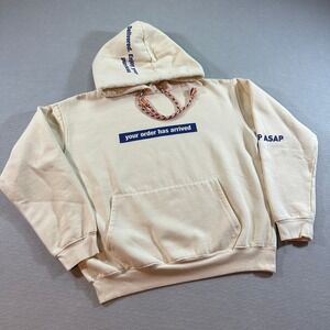 Zara Trafaluc Cream "your‎ order has arrived" Graphic Hoodie Sweatshirt Size S
